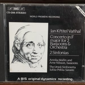 Jan Křtitel Vaňhal: Concerto in F major for 2 Bassoons & Orchestra / 2 Sinfonias