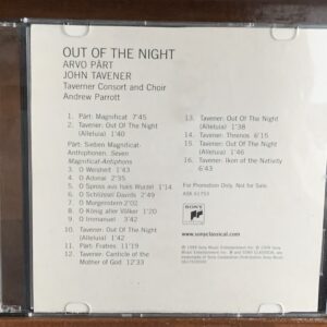 Arvo Pärt / John Tavener - Out of the Night